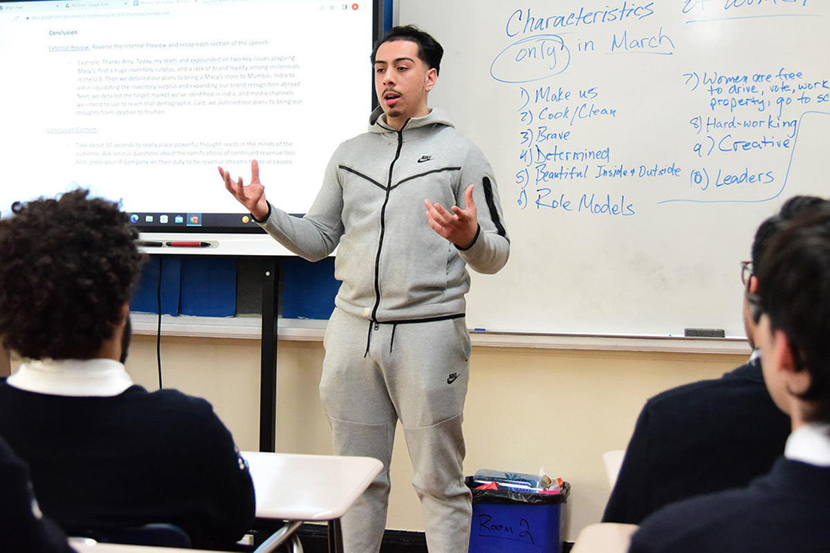 Andres Cintron in the classroom