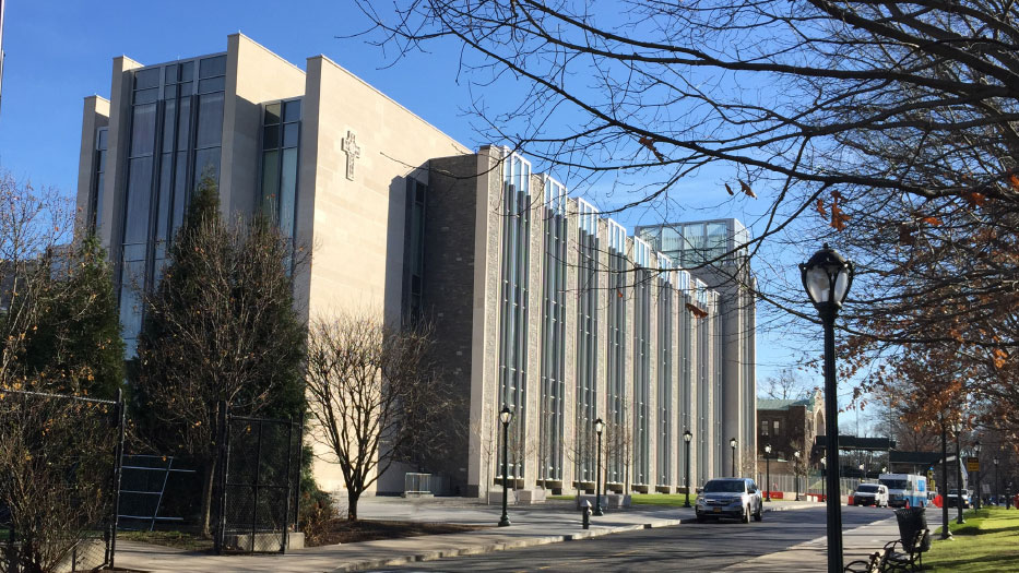 Exterior of the new campus center addition